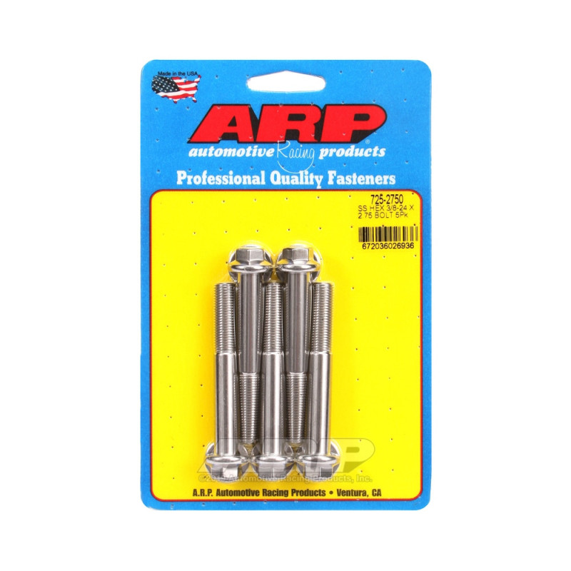 Șuruburi și piulițe universale ARP cu cap STD 3/8-24 – Oțel inoxidabil, cap hexagonal, x5 - ARP-725-2750 - 725-2750 - 3666618199078